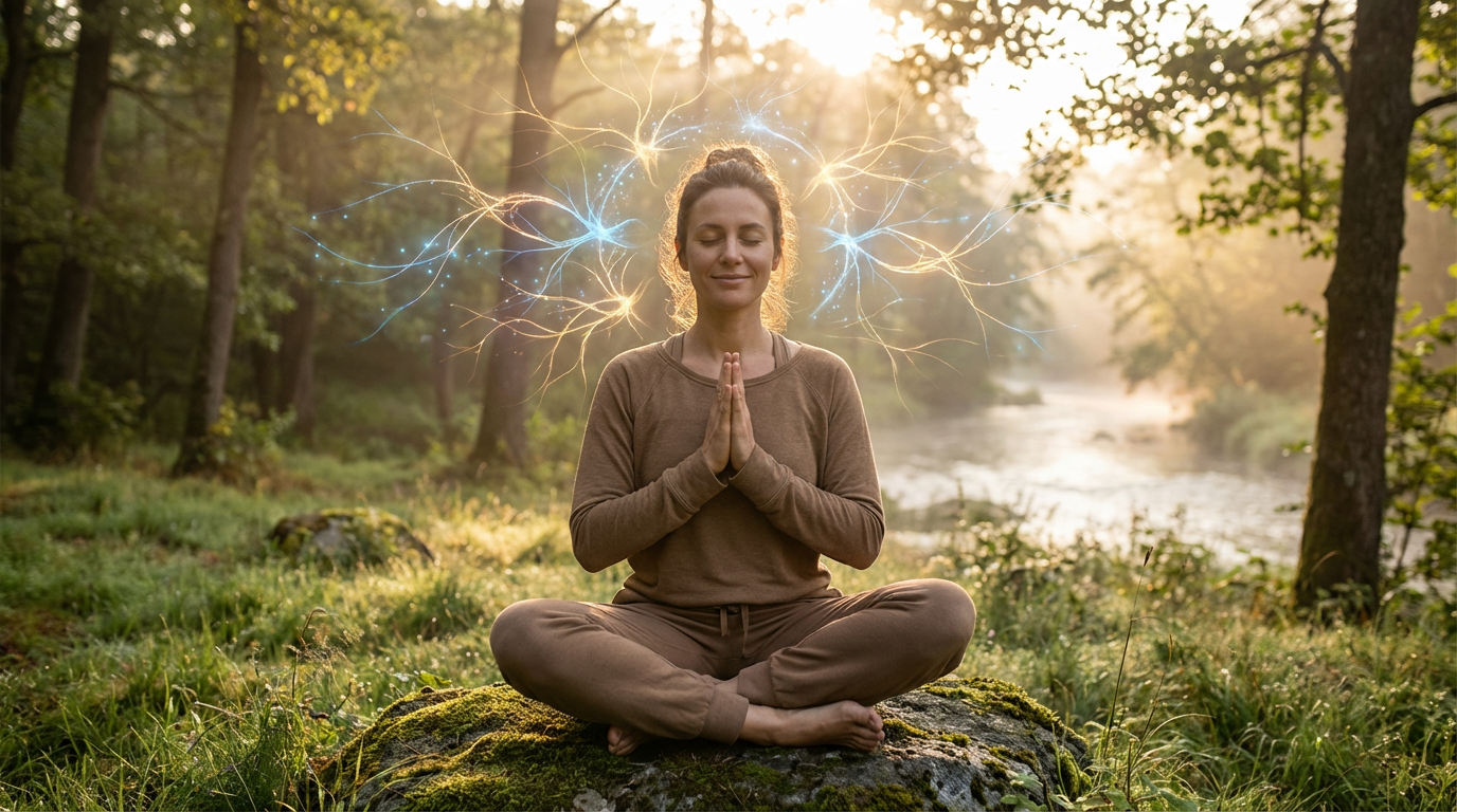 A woman in prayer showing brain activity during prayer and spiritual meditation