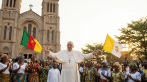 Pope Leo XIV Apostolic Visit to Cameroon April 2026 welcoming faithful Catholic crowd cathedral peace unity hope